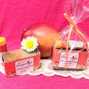 Mango Soap Gift Set, Mango, Spa Gift Set, Mango Spa Set, Bath Gift Set, Natural Gift Set, Organic Gift Set, Stocking stuffer, Gift for her