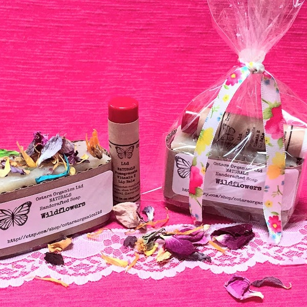 Wildflower Spa Set, Wildflowers, stocking stuffer, Spa gift set, organic gift set, womens spa gift set, teen spa gift set, soap gift set