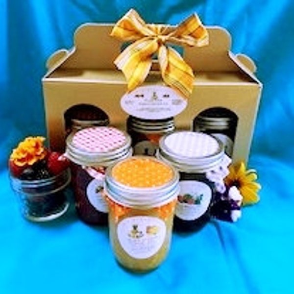 Gourmet Organic Jam Triple Treat Boxed Gift Set, gourmet jam gift set, organic jam gift set, holiday jam gift set, foodie gift set, jam gift