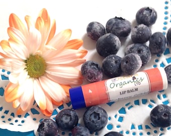Blueberry Lip Balm: All Natural Lip Balm/Chapstick Enriched with Vitamin E, Blueberry Flavor