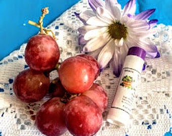 Grape Lip Balm: All Natural Lip Balm/Chapstick Enriched with Vitamin E, Grape Flavor