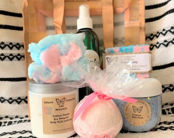 Cotton Candy Spa Gift Set, Cotton Candy, Bath Bomb Gift Set, Bath Fizzie Gift Set, Bath Gift Set, Spa Gift Set, Organic Spa Set, Gift Set