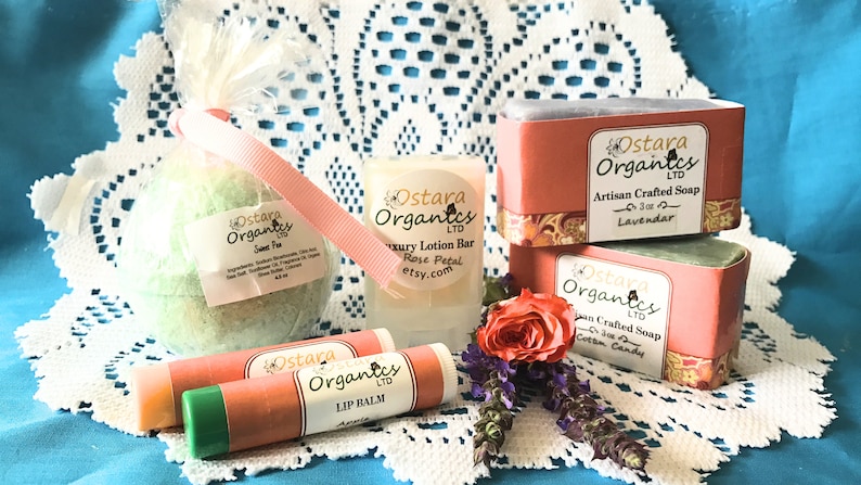 Ostara Organics Boutique Sampler Box: A Variety of our Bath Bombs, Petite Soaps, Lip Balms image 2