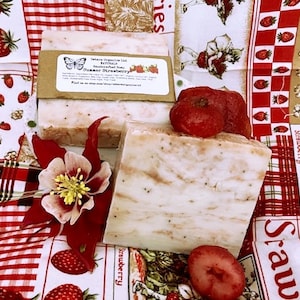 Strawberry Soap Bar, Strawberry Soap, Strawberry, Vegan Soap Bar, Vegan Soap, Organic Soap Bar, Organic Soap, Handmade Strawberry Soap