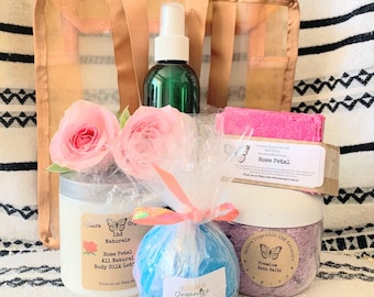 Rose Spa Gift Set, Rose Gift Set, Bath Bomb Gift Set, Bath Fizzie Gift Set, Bath Gift Set, Spa Gift Set, Organic Spa Set, Holiday Gift Set