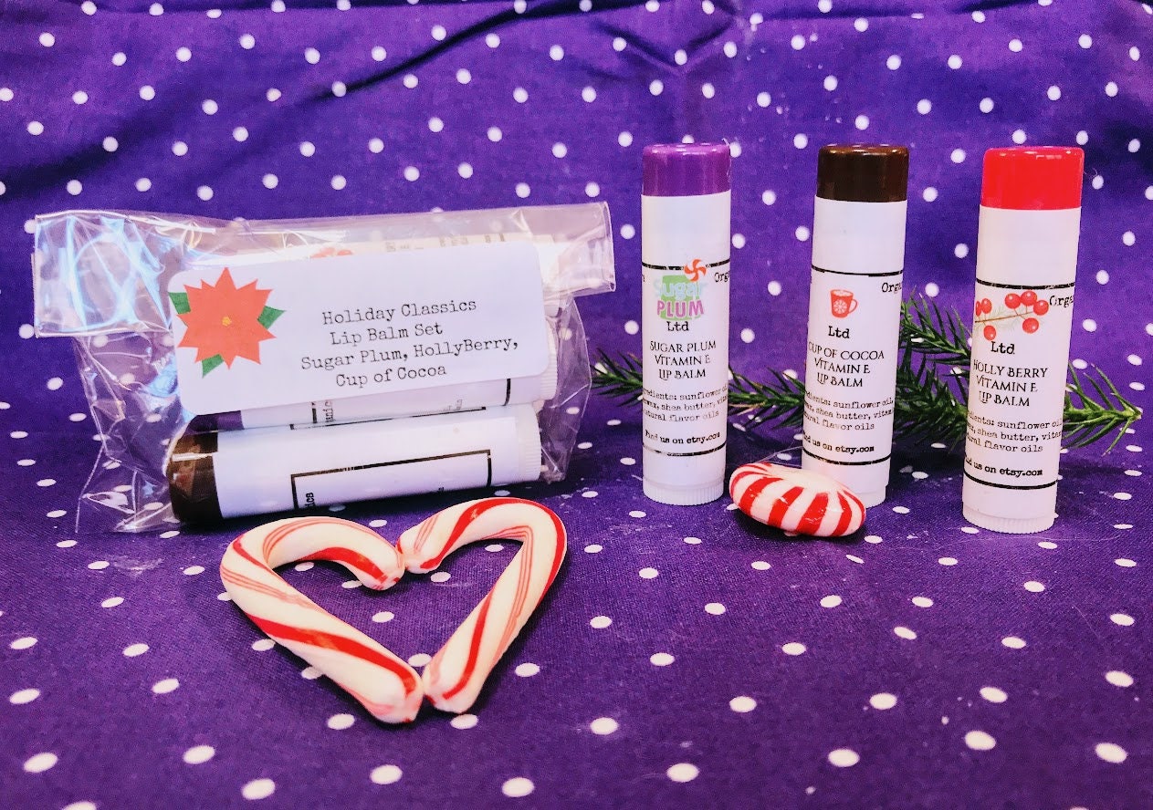 Holiday Lip Balm Gift Set Christmas Lip Balm Gift Set Etsy