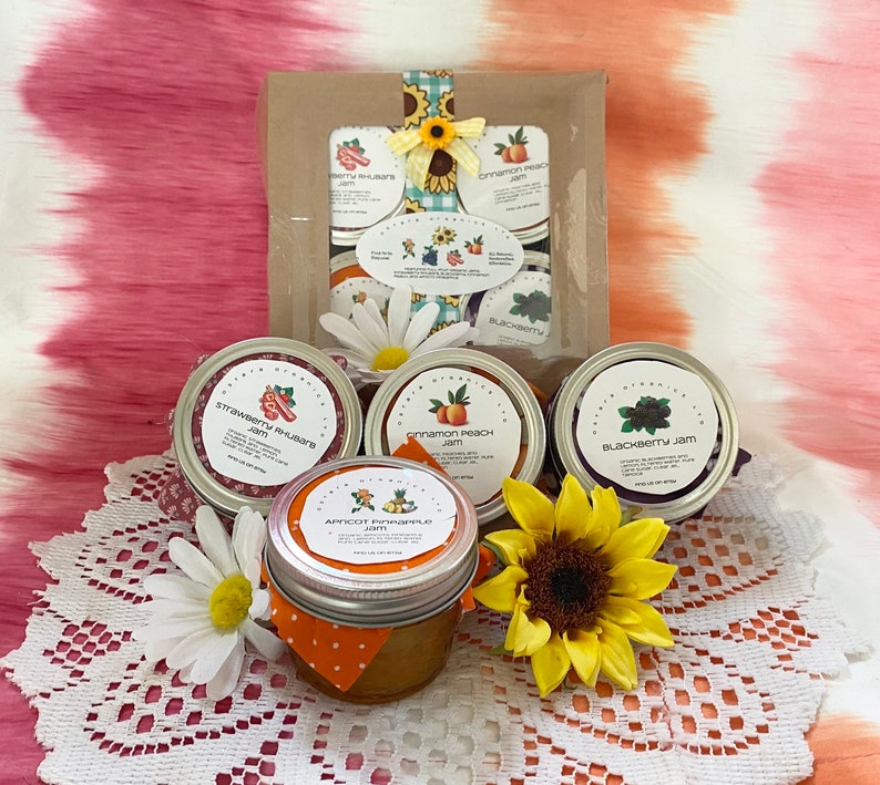 Gourmet Jam Gift Box, Organic Jam Gift Box, Gourmet food gift, Organic Food gift, jam gift box, food gift box, homemade jam set, organic jam image 1