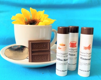 Barista Balm Lip Balm Set, Stocking Stuffer, Coffee Lip Balm, Cocoa Lip Balm, Organic Lip Balm Set, Chapstick Gift Set, Natural Lip Balm