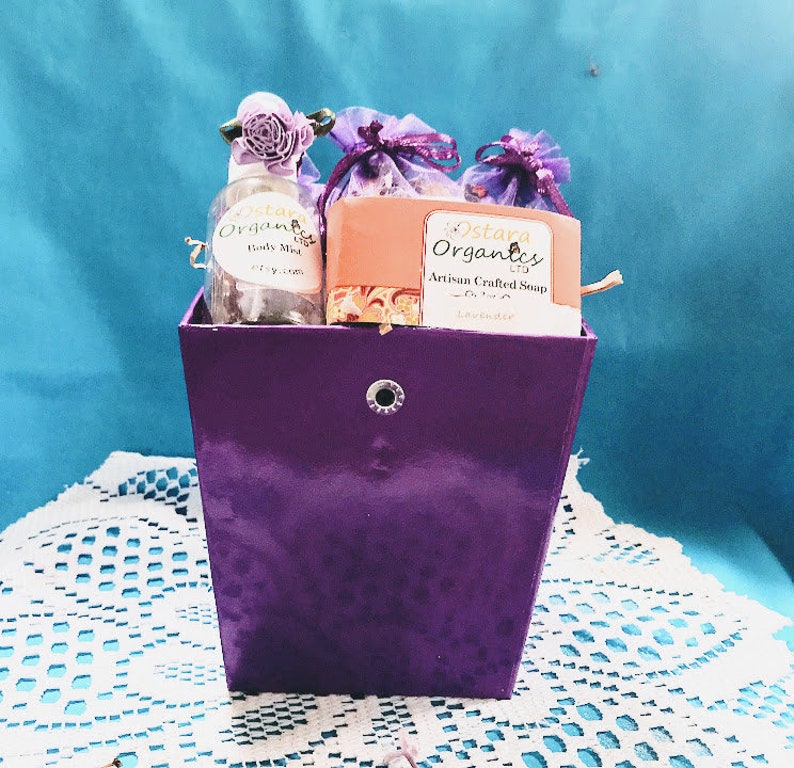 Spa Gift Set Purple Spa Set Bath Gift Set Purple Bath Gift Etsy