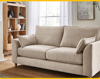 Bouclé Geschwungenes Sofa, Moderne Lounge Couch, Designer Style Wohnzimmer Möbel, Luxuriöse Minimalistische Sitzgelegenheit