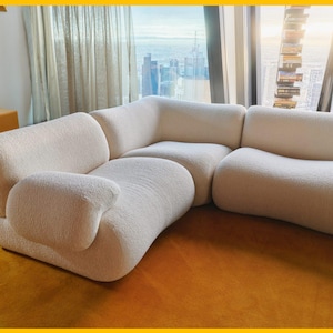 Modular Low Profile Sofa, Modern Sectional Couch for Living Room Decor