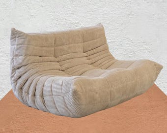 Modern Corduroy Sofa Bed, Compression Couch, Minimalist Living Room Furniture, Space Saving Sofa