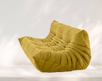 Togo-stil 2-sitssoffa | Retro manchestersoffa, Mid Century Modern-soffa