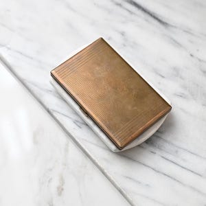 1954 Vintage Gold Tone Cigarette Case Engraved WF 100 Mid Century Cigarette Holder Retro Tobacciana Business Card Case