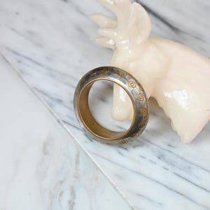 Vintage Two Tone Metal Bangle Bracelet, Artisan Handcrafted Bracelet, Silver and Brass Cuff, Statement Jewelry, Boho Chic