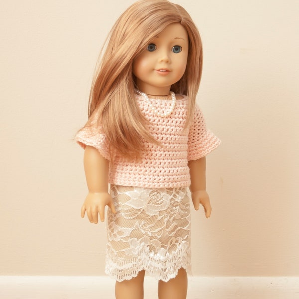 DIY-Crochet Pattern-The Brenna Top-sized to fit 18 inch dolls like the American Girl Doll Active Restock requests: 0