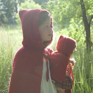 Crochet Patterns- Little Red Riding Hood- Matching Girl AND doll pattern-18&quot; dolls- Instant Digital Download