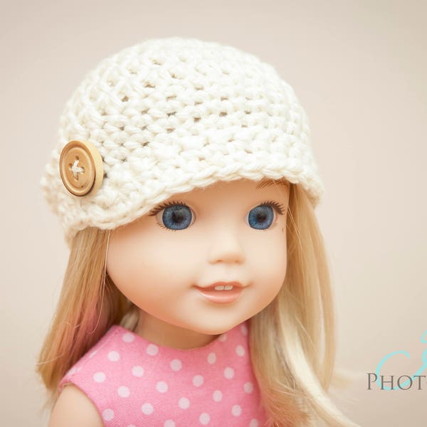 The Chloe Hat Crochet Pattern for 14.5 Inch Dolls(fits Wellie Wisher Dolls)- Instant Digital Download