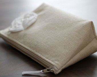 Cotton Make Up Bag or Purse for Bridal Beauty Supplies