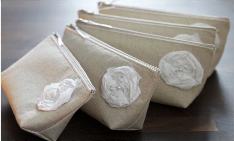 Rustic Bridesmaid Clutches, Ivory Bridesmaid Gifts, Spring Wedding Th…