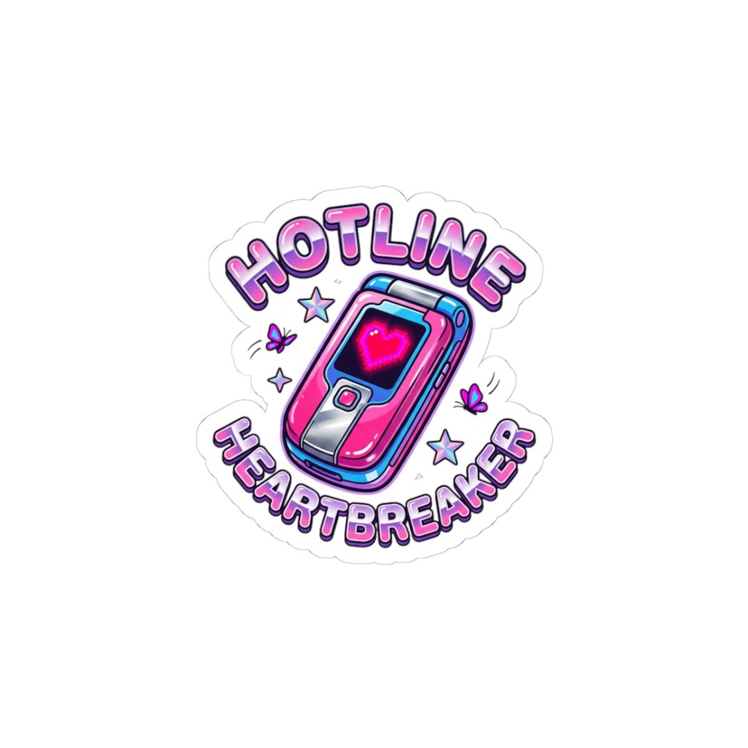 Hot Line Sticker Hotline Heartbreaker Flip Phone Sticker | Y2K Retro Candy Phone Art - Etsy