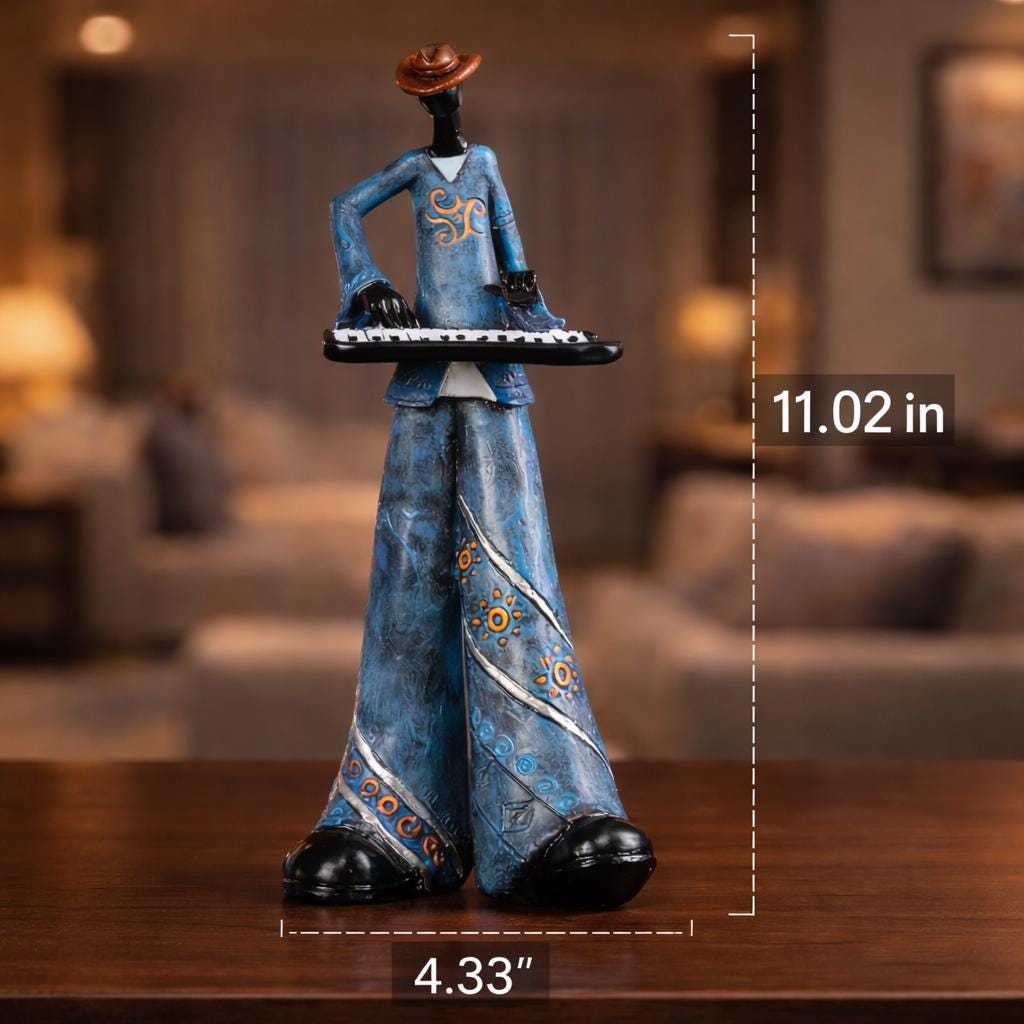 手描きの樹脂製ジャズバンドフィギュア モダンミュージシャン彫刻 