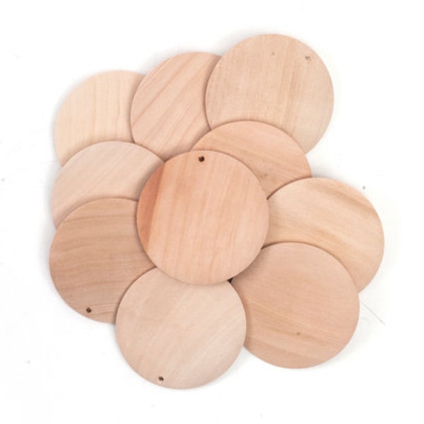 60mm wood disc pendants - quantity of 25