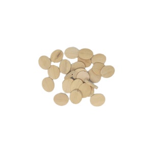 10 Oval wood discs side drilled hole 1.5&quot; (38mm) wide, 30mm or 1.2&quot; tall