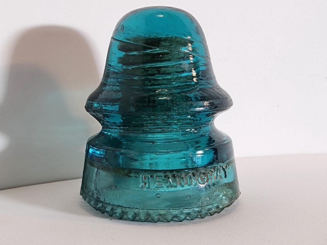 Large Antique Hemingray Blue Glass Insulator – Vintage Utility Line ...
