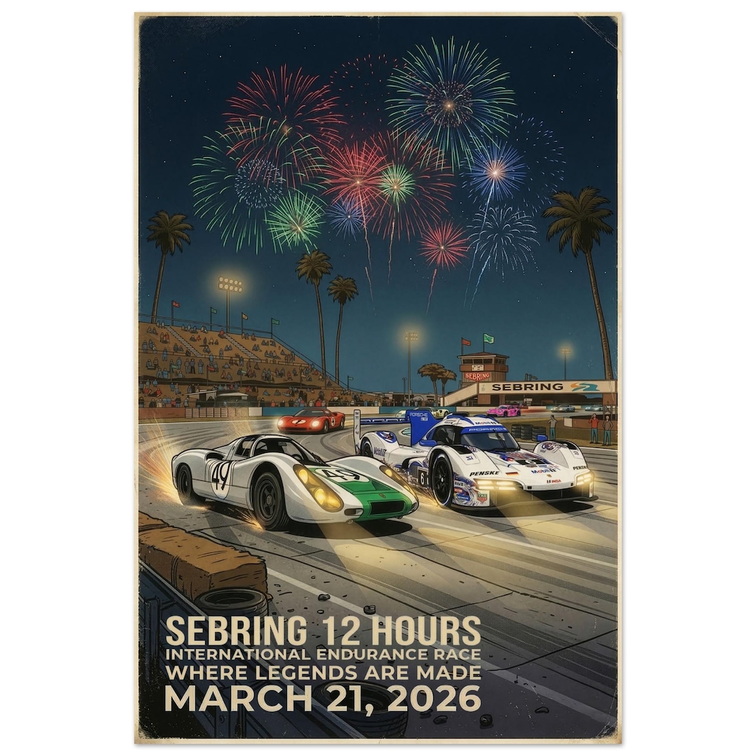 2026 Sebring 12 Hours Endurance Race Poster, IMSA Sports Car Art Print ...