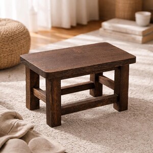 Solid Wood Stool – Handmade Shoe Changing Step for Kitchen, Bathroom, Living Room & Garden
