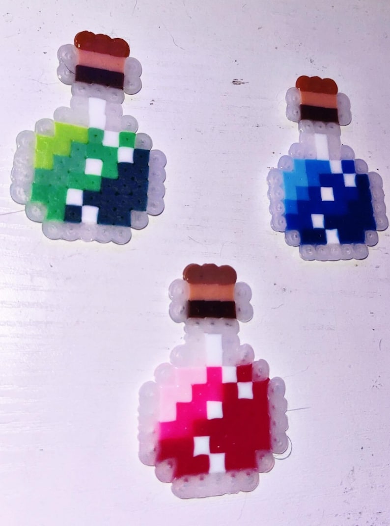 Minecraft Potion Perler Fuse Bead Keychains or Magnets - Etsy