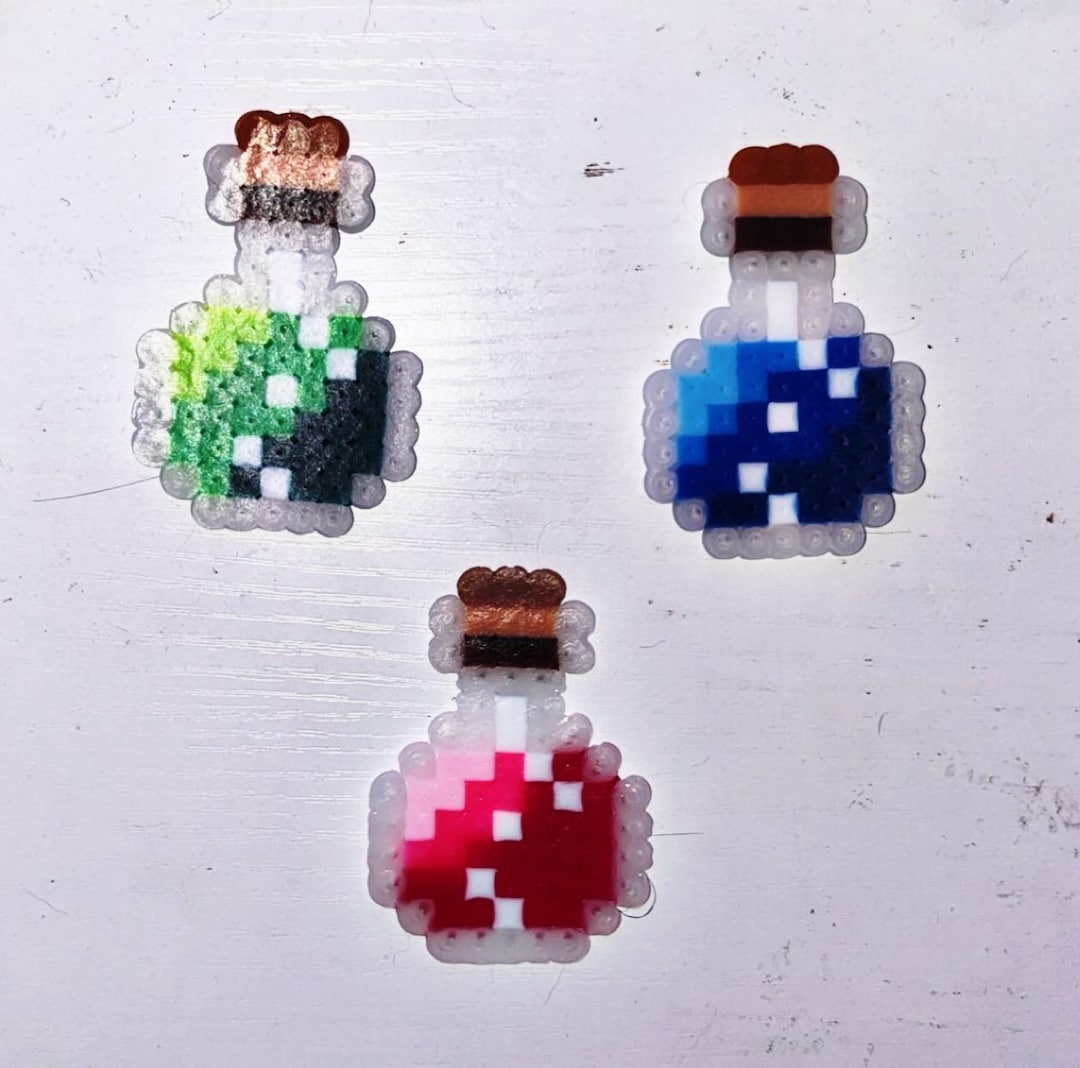 Minecraft Potion Perler Fuse Bead Keychains or Magnets - Etsy