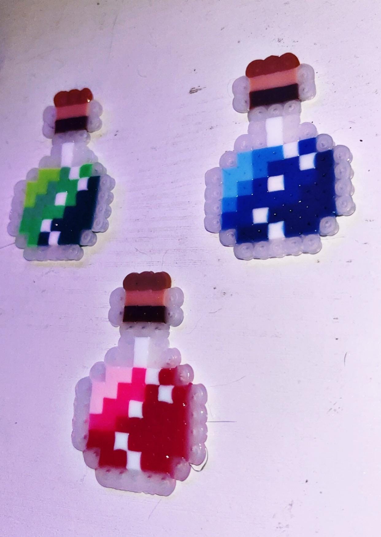 Minecraft Potion Perler Fuse Bead Keychains or Magnets - Etsy