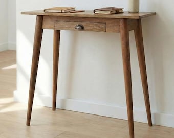 Schreibtisch aus Massivholz mit Schublade – Eichen-Finish im nordischen Design