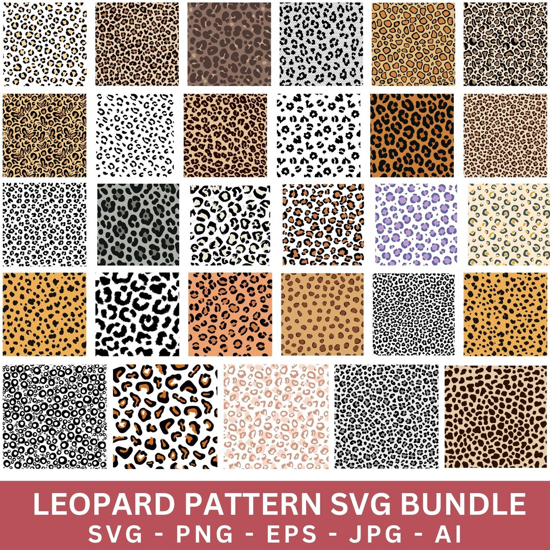Leopard Print Pattern SVG Bundle (digital Download) - Etsy