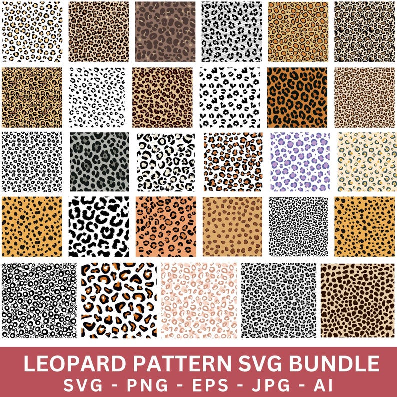 Leopard Print Pattern SVG Bundle (digital Download) - Etsy