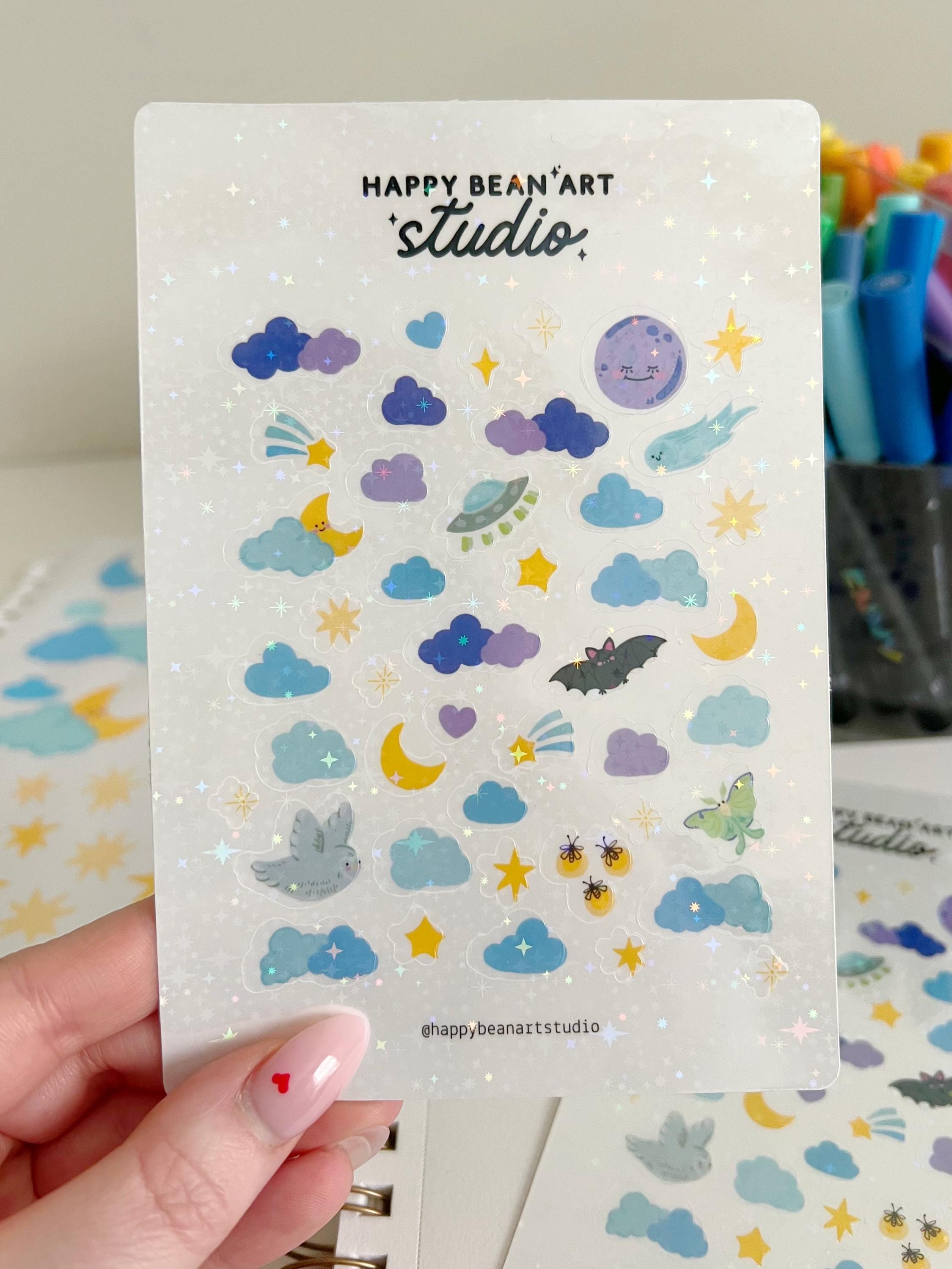 Night Sky Stickers | Moon and Stars | 4x6inch Waterproof Vinyl Sticker ...