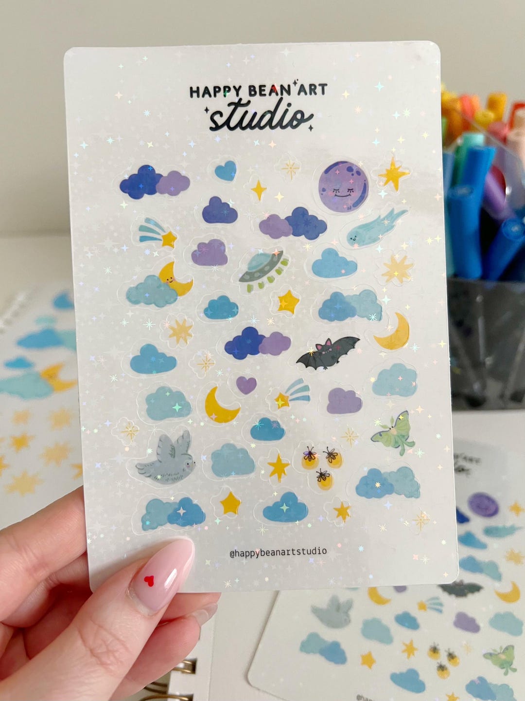 Night Sky Stickers | Moon and Stars | 4x6inch Waterproof Vinyl Sticker ...