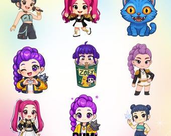 K-Pop Dämonenjäger Chibi PNG, Derpy Tiger Shirt Design (Digitaler Download)