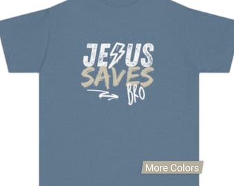 Jesus Saves Bro Youth Tee | Christian Faith Kids Shirt