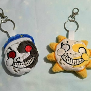 Five Nights At Freddy&#39;s inspiriert Plüschkopf Schlüsselanhänger - Sonne und Mond