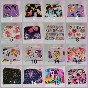 Vintage Gen 1 Zip Pouches Made With My little Pony Fabrics