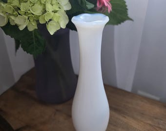 フェントン Fenton フラワーベース 花瓶 ピーチクレスト ヴィンテージ フェントン ピーチクレスト ミルクガラス トールメロン