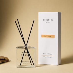 Soft Cedar Reed Diffuser, 100ml Home Fragrance with Black Reeds, Minimalist Room Diffuser, Gift Box Included
