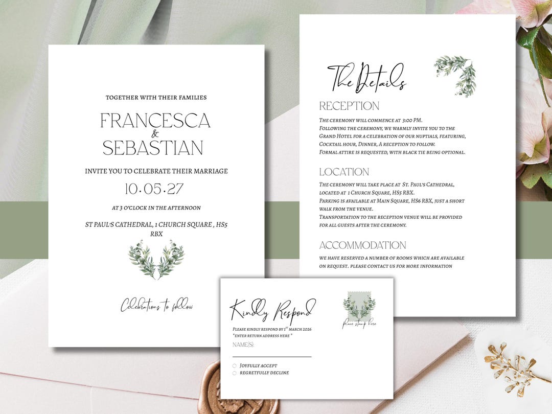 Invitation Essentials Classic Wedding Invitation Essentials Bundle - Etsy