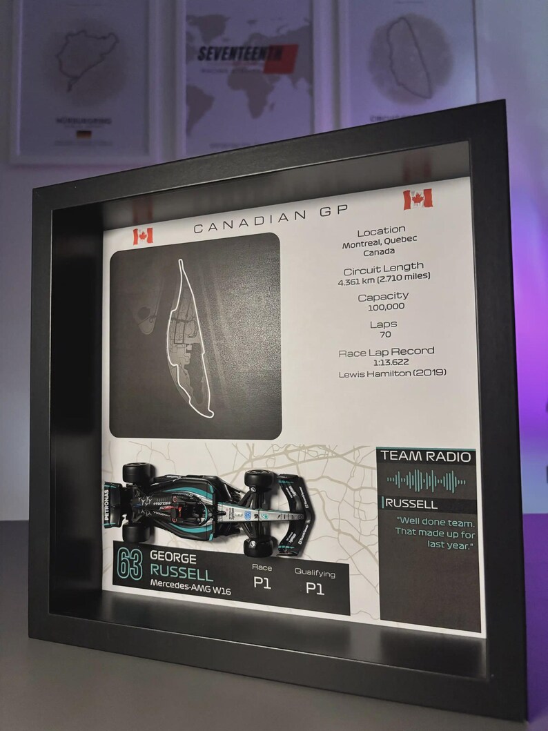 Custom Formula One Frames Formula 1 Frame - George Russell – 2025 Canadiangp | 1:43 Scale - Etsy