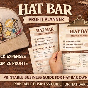 Hat Bar Profit Planner | Event Pricing Calculator Spreadsheet (Instant Download)