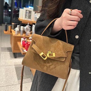 Vintage Leather Top Handle Satchel, Handmade Cowhide Crossbody Bag, Classic Structured Leather Handbag, Everyday Minimalist Purse image 11