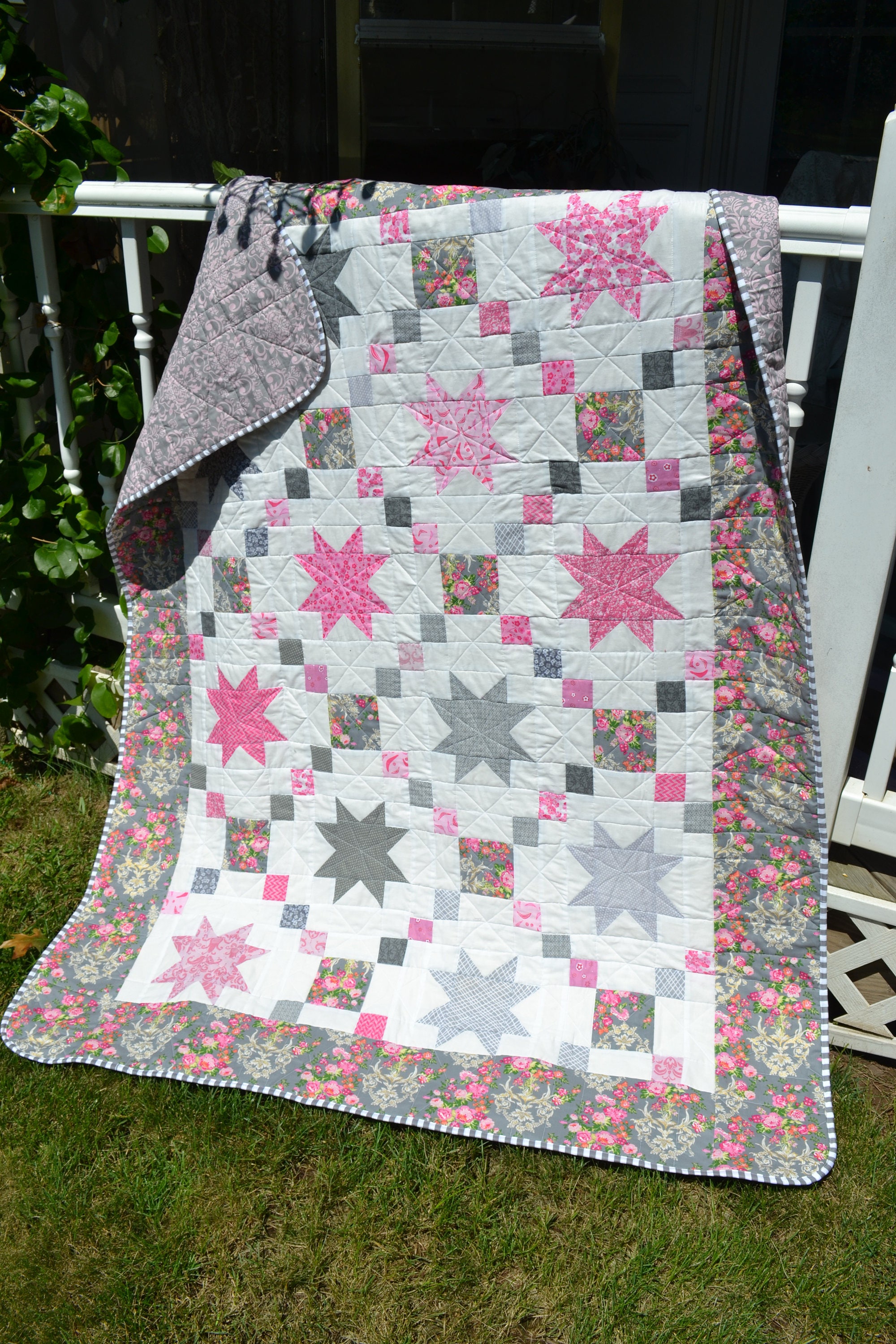 Modern Quilt Handmade Homemade Quilts Shabby Elegance Etsy